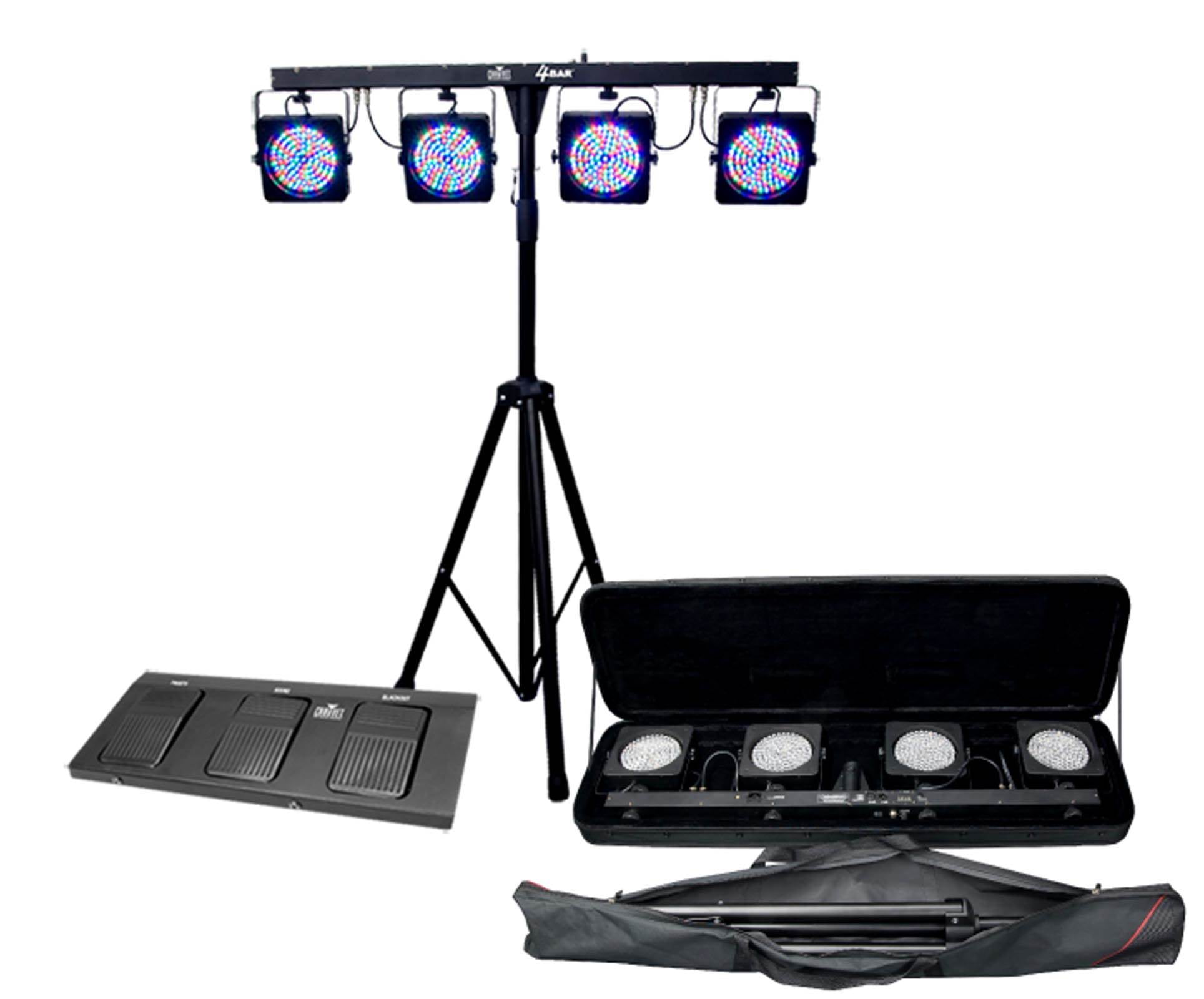 CHAUVET 4 BAR 4BAR DMX LED Stage Wash Light System w/ Case, Foot Switch