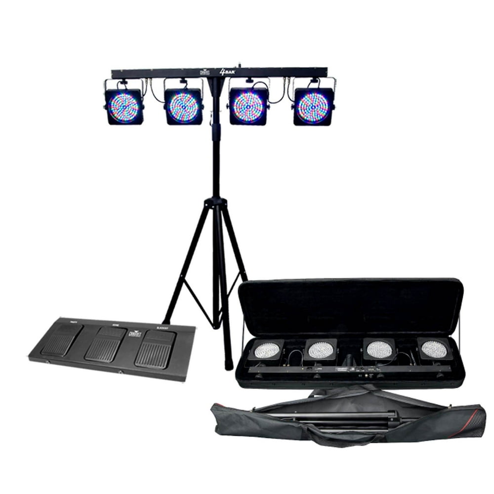 CHAUVET 4 BAR 4BAR DMX LED Stage Wash Light System w/ Case, Foot Switch
