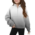 thumbnail image 3 of Kukoosong Girls Long Sleeve Sweatshirts Toddler Girl Fall Clothes V Neck Gradient Print Hoodless Hoodies Half Zip Pullover Tops for 9 Years, 3 of 7