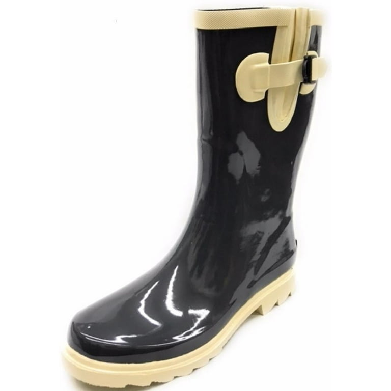 Forever Young Women s Two Tone Rain Boots Size Regular Black