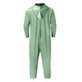 thumbnail image 6 of Rohuuque Unisex Holiday Themed Onesie Dress Up Solid Color One-Piece Pajama with Front Zipper and Pocket Cozy Home Wear Mint Green, 6 of 9