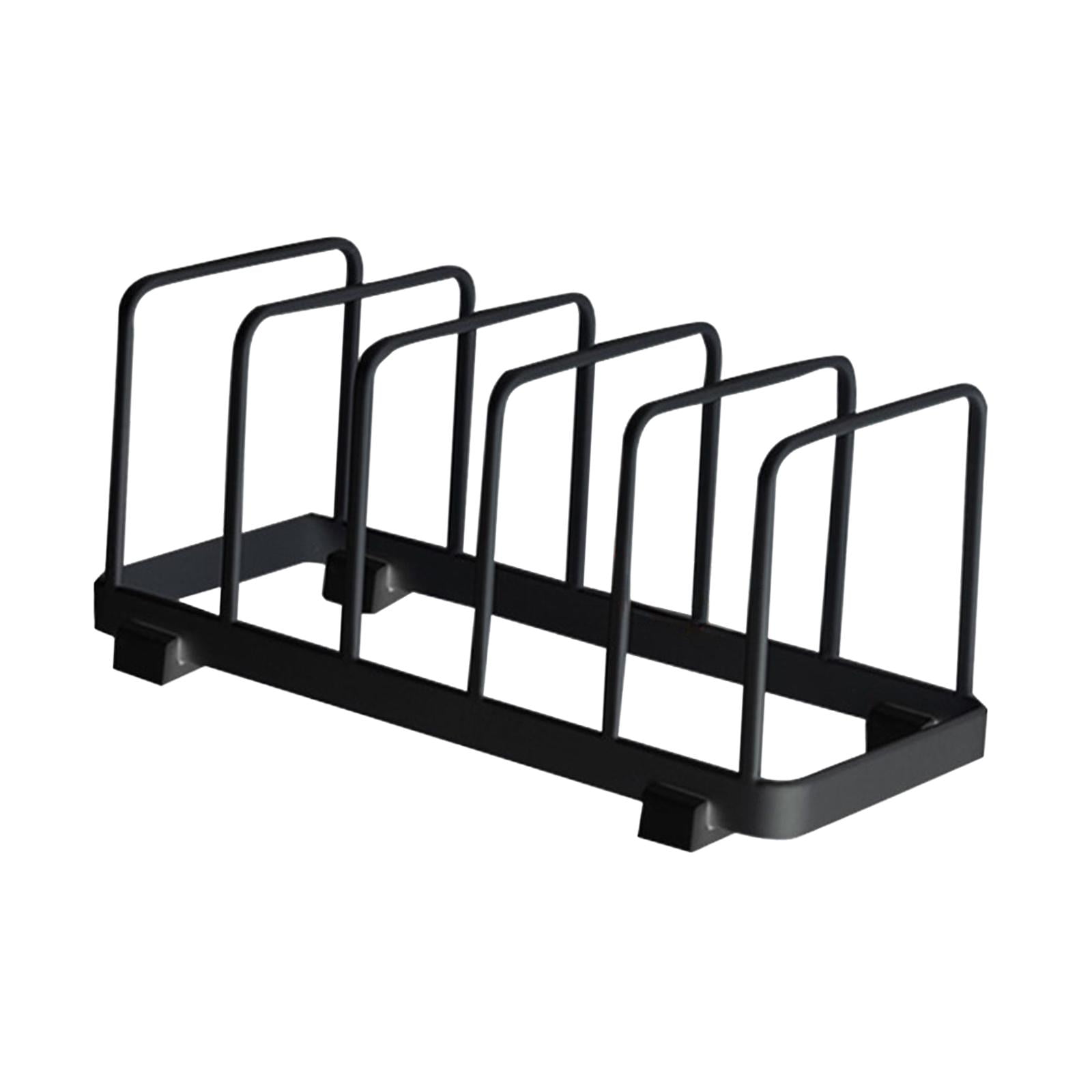 Fiocias Dish Storage Rack Dish Drying Rack 5 Grid Multifunctional Bakeware Serving Tray Black