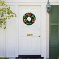 thumbnail image 3 of Pine Artificial Christmas Bowknot Wreath Front Door Hanging Shine Christmas Ball Garland Ornament, 3 of 8