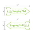 thumbnail image 7 of Arrow Shape Shopping Mall Left 12x4" Wall or Door Sign | Public Shop Signage, 7 of 7