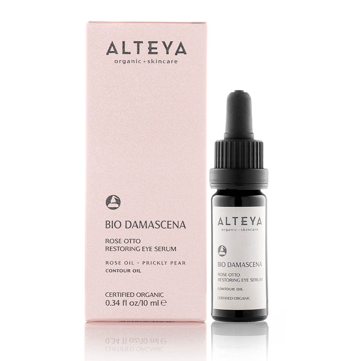 Alteya Organics Eye Serum USDA Certified Organic Skin Care 0.34 Fl Oz/10 mL Bio Damascena Award-Winning Eye Treatment with Organic Bulgarian Rose Oil Rejuvenating, Revitalizing and Clarifying