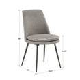 thumbnail image 4 of Weston Home Aurthur Upholstered Dining Chairs, Set of 2, Dark Grey Chenille Fabric, Black Legs, 4 of 9