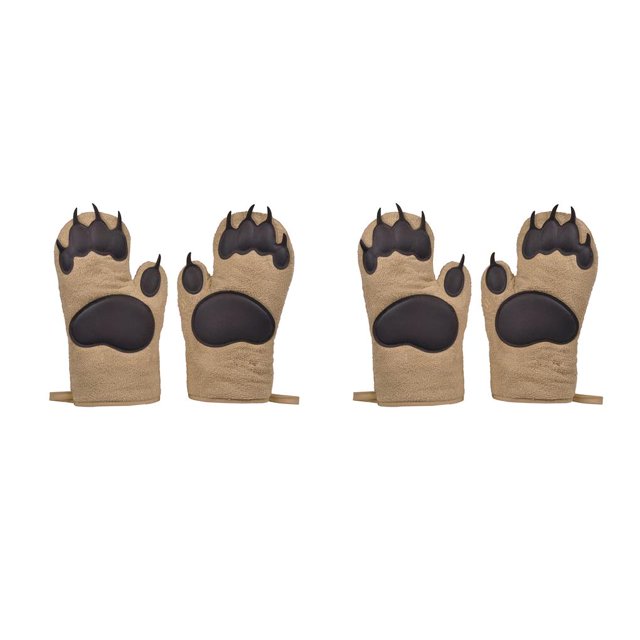Bewildely Guantes para hornear Guantes para microondas Guantes aislantes Guantes aislantes de silicona de algodón