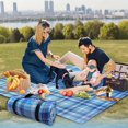 thumbnail image 1 of Couvertures de Pique-Nique Extérieures Imperméables, Couverture Extérieure Portable Anti-Sable avec 3 Couches, Grande Couverture de Pique-Nique Pliable pour Parc, Herbe, Randonnée, Camping, Voyage et Plage 80 Pouces x 60 Pouces, 1 of 4