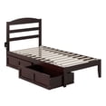 thumbnail image 2 of AFI Warren 14" Twin Wood Platform Bed Frame with Set of 2 Storage Drawers, Espresso, 2 of 13