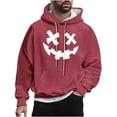 thumbnail image 2 of Sudadera con capucha de Halloween para hombre, informal, de moda, con cuello redondo, estampado, manga larga, blusa de poliéster, 2 of 5