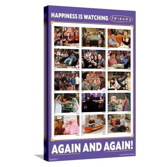 Friends 30th - Watching Again Canvas Wall Poster, 14.725" x 22.375"