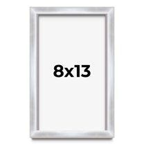 8x13 Frame Silver Whitewashed Wood Grain Solid Wood Shadow Box | 0.75 Inch Moulding Width | 0.75