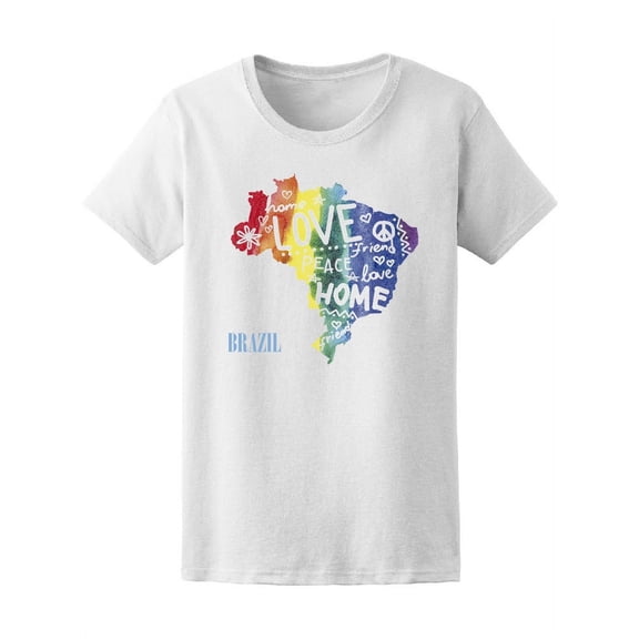 Rainbow Brazil Friendship Peace T-Shirt Women -Image by Shutterstock, Female x-Large