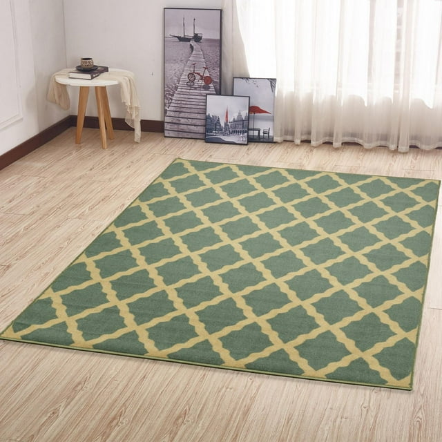 Ottomanson Ottohome Collection Non-Slip Rubberback Elegant Trellis Design Indoor Area Runner Rug