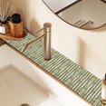 thumbnail image 2 of Yayeee Faucet Mat for Kitchen Sink 14.7" Diatomite Long Splash Guard Pad, Green Stripe Flowers, 2 Pack, 2 of 7