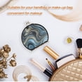 thumbnail image 4 of Portable Makeup Mirror Travel Mirror Compact Folding Mirrors Small for Women Beauty Accessories Swirling Metal and Marble Pattern, 4 of 7