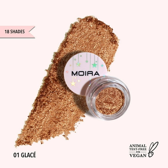 Sombra De Ojos Moira Cosmetics En Crema Con Glitter 01, Glacé