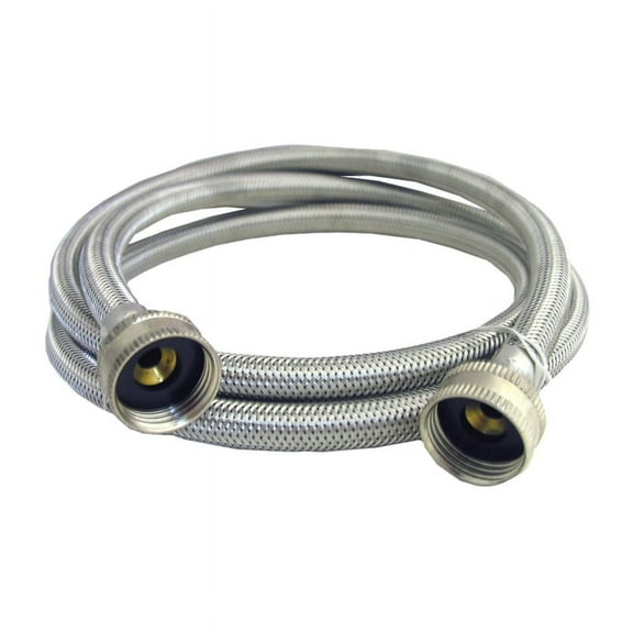 Lasco Fittings Washing Machine Hose - 3/4 In. FHT x 3/4 In. FHT, 4 Ft., Braided Stainless Steel
