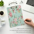 thumbnail image 4 of FMSHPON Vintage Pink Floral Pattern Clipboard Hardboard Wood Nursing Clip Board and Pull for Standard A4 Letter 13x9 inches, 4 of 7