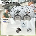 thumbnail image 3 of AutoShack Front Vented Drilled & Slotted Coated Brake Rotors Silver Matte Finish + Premium Ceramic Pads + Calipers 8-PC Brake Kit Replacement for 2009-2015 Honda Pilot TurboGuard 12.99" (330 mm), 3 of 5