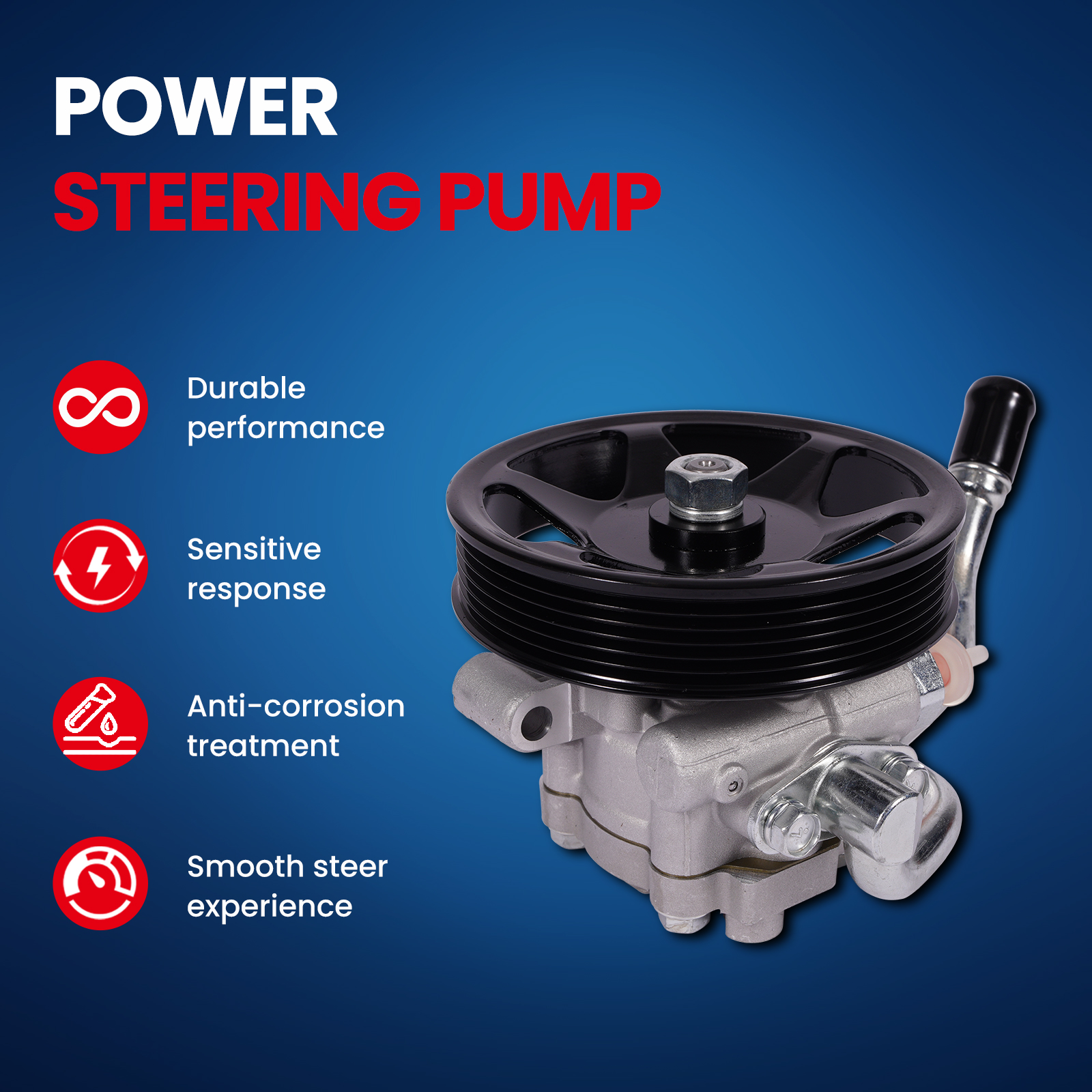 MOCA AUTOPARTS 21-5370 Power Steering Pump w/ Pulley Fit for 2004-2007 Ford Escape 3.0L & 2005-2007 Mercury Mariner 3.0L & 2005-2006 Mazda Tribute 3.0L