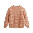 thumbnail image 2 of Godderr Kids Toddler Girls Boys Pullover Sweater Chunky Long Sleeve Knitwear Fall Winter Tops Clothes Solid Color Knit Sweater for 3-8 Years, 2 of 8