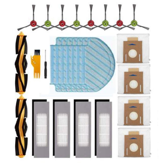 27 Piezas para DEEBOT OZMO T8 T8 Max T9 T8 Series N8 Pro N8 Pro+ Filtro de Cepillo Lateral Principal Mopa Bolsa de Polvo