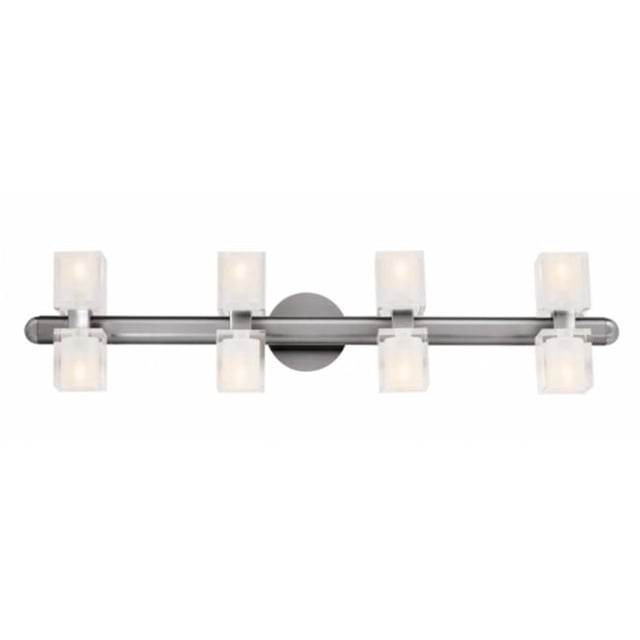 Access Lighting 23908-BS-FCL Astor 8 Light Inner Frosted Crystal Glass Wall and Vanity Fixture - Brushed Steel