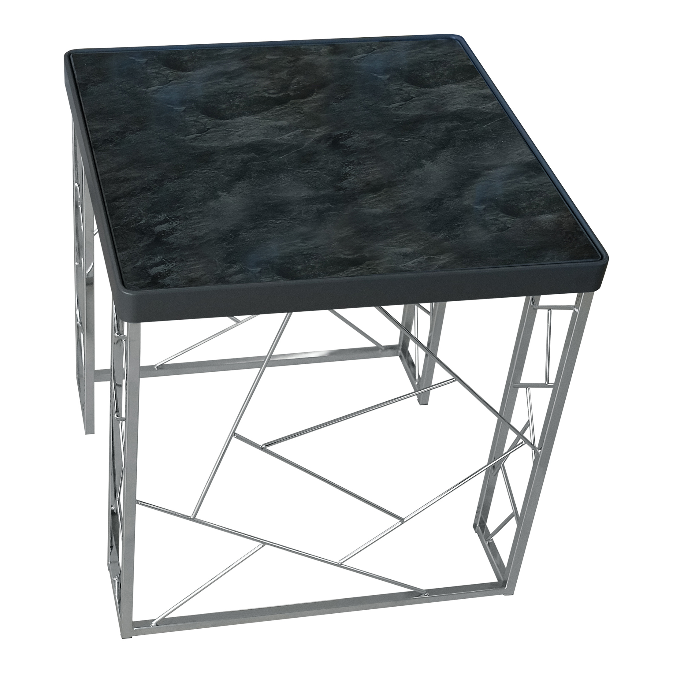 Furniture of America Candela Metal Square End Table, Black