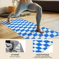 thumbnail image 4 of Blue White Checkerboard Checkered Pattern Hot Yoga Mat Towel Non Slip for Hot Yoga - Quick-Drying Yoga Mat Cover with 4 Corner Pockets with Travel Bag - Hot Yoga Towel Non Slip 70"x26", 4 of 6