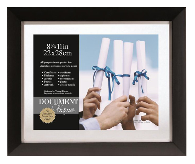MCS Wood Float Document Frame 11x14 for 8.5x11