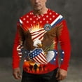 thumbnail image 5 of 4th of July Outfits for Men 250th Anniversary Usa Shirt Long Sleeve Henley Pullover American Flag Tops Button Up Muscle Shirt, 5 of 8
