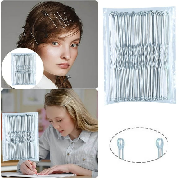 Riforla U Shaped Clip Pin Pin Pin Pin Pin Head Clip U Shaped Clip Steel Clip Silver 7cm 50pc Barrettes Silver
