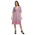 thumbnail image 1 of Moomaya Robe à Manches Courtes pour Femmes Robe de Soirée en Coton Imprimé Tenue Décontractée, 1 of 4