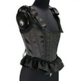 thumbnail image 4 of Women's Bustiers & Corsets Short Strap Shapewear Corset Halloween Costume Tight Fitting Waist Cinching Underbust Back Lace Up Medieval Ladies Basques Vintage Renaissance Steampunk Costume Black XXL, 4 of 7