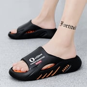 Men's Slide Sandals, Casual Non-Slip Slippers, Indoor Outdoor Sports Beach Shower Open Toe Shoes, Size, EVA Upper, Plaid Pattern, Spring SummerSuitable for Men & Women