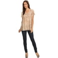 thumbnail image 5 of Sakkas Charolette Embroidery And Seqiun Accents Blouse - Sand - One Size, 5 of 5