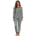 thumbnail image 2 of Yteetum Christmas Pajama Sets for Women Oversized Christmas Plaid Print Long Sleeve Crewneck Pajamas and Pants Womens Xmas Pj Sets Soft Plaid Sleepwear Pajamas Matching Sets 2 Piece Loungewear Sets, 2 of 5
