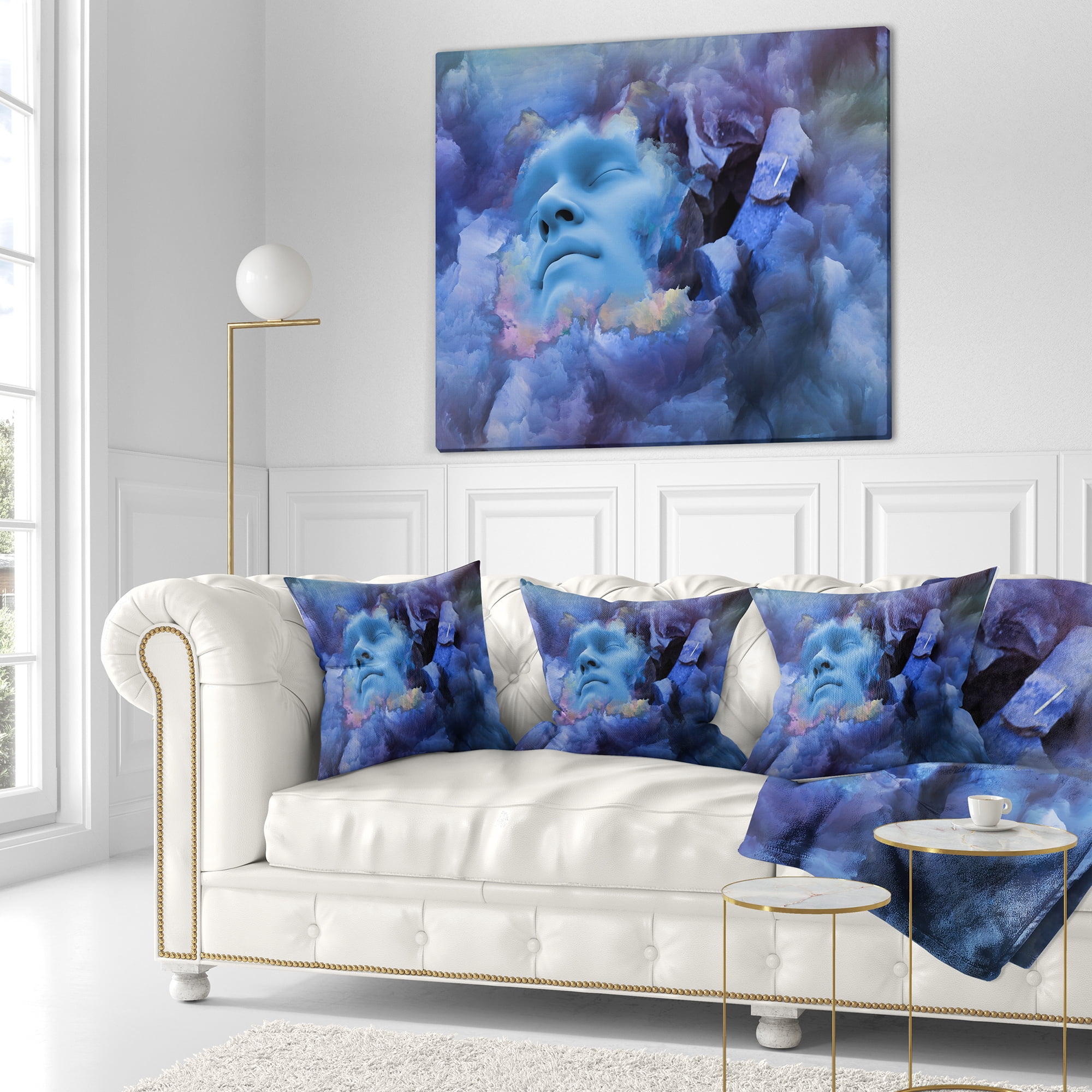 Designart Game Of Dream Woman Sleeping - Abstract Throw Pillow - 16x16