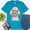 Aqua, variant on Patriotic Poodle Dog T-Shirt, Cute USA 4th of July Dog Lover Tee, Ash, M