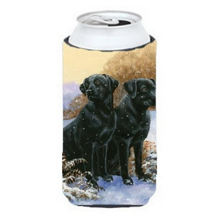 

Black Labradors Snowy Day Tall Boy Can cooler Hugger