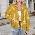 thumbnail image 3 of Jackets for Women Winter Coat Jackets Flannel Stand Collar Jacket(Abstract Mustard Yellow Design Lines,Size:S-4XL), 3 of 7