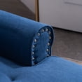 thumbnail image 7 of Alexent Calma Modern Linen Fabric Indoor Chaise Lounge in Blue, 7 of 7
