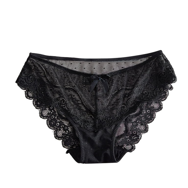 HUPOM Period Thong Underwear For Women Panties For Women Briefs Leisure Tie  Seamless Waistband Black M 