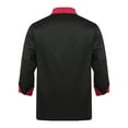 thumbnail image 2 of IEFIEL Mens Chef Shirt Kitchen Work Uniform Chef Cook Coat Hotel Jacket Canteen Cake Shop Costume Black XL, 2 of 7