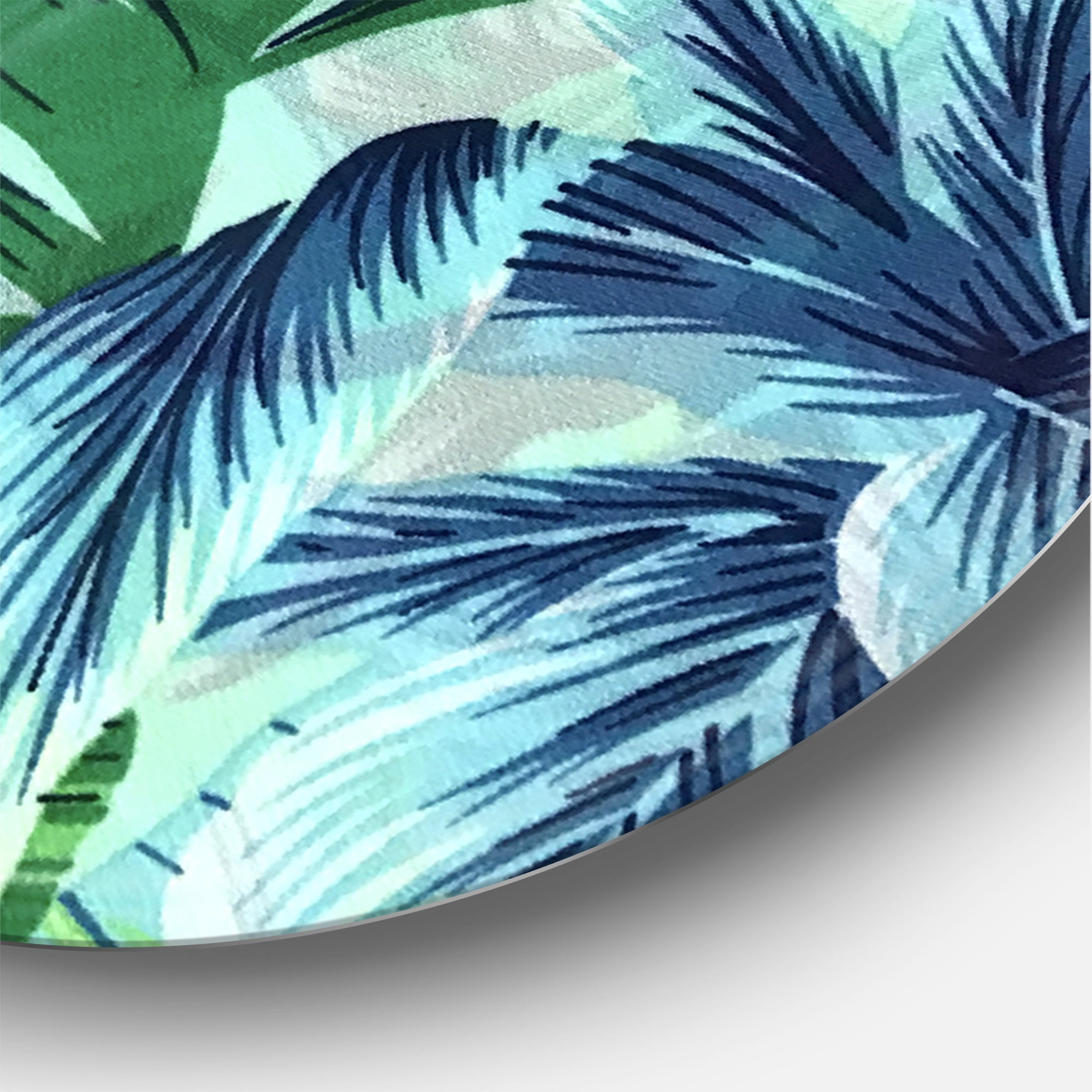 Designart 'VIntage Tropical Flowers VI' Traditional Circle Metal Wall Art 11x11 - Disc of 11