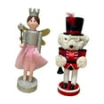 thumbnail image 5 of 2 Pieces Nutcracker Doll Christmas Nutcracker Figurine Statue Bright Wood Material for Indoor Party Table Centerpiece, 5 of 9