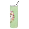 thumbnail image 3 of Corgi Green Flowers Double Walled Stainless Steel 20 oz Skinny Tumbler, 3 of 3