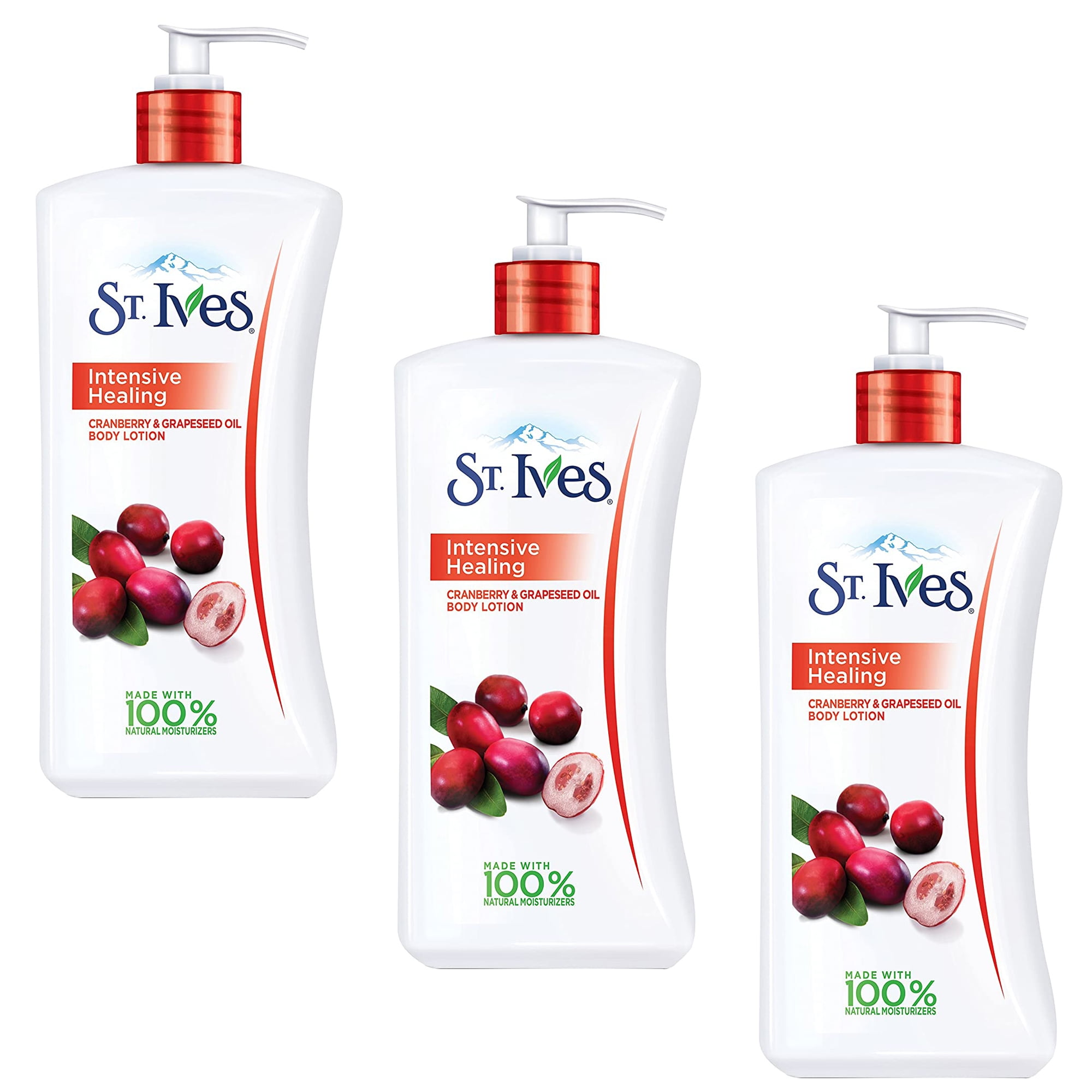(3 Pack) St Ives Repairing Body Lotion, Cranberry and Grape seed Oil