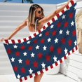thumbnail image 5 of CuiLiyq 4th of July Patriotic Beach Towel, Red White Blue Stars Striped Bath Towel, Independence Day Decorations Soft Absorbent Quick Dry Oversized Bathroom Pool Blanket, 59" x 27.5", 5 of 6